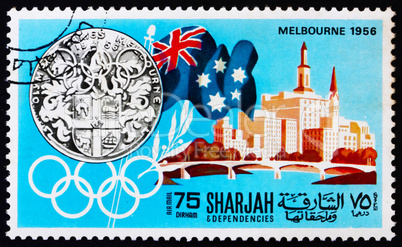Postage stamp Manama 1968 Olympic Games Melbourne 1956, Australi