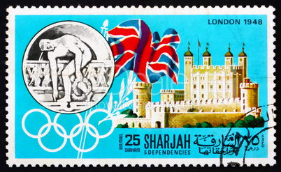 Postage stamp Manama 1968 Olympic Games London 1948, Great Brita