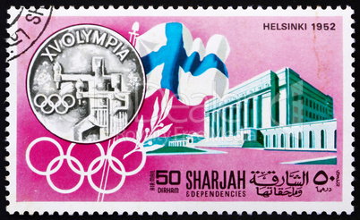 Postage stamp Manama 1968 Olympic Games Helsinki 1952, Sweden