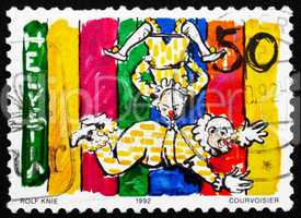 Postage stamp Switzerland 1992 Clowns on Trapeze, World of the C