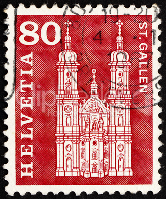 Postage stamp Switzerland 1960 Cathedral, St. Gallen, Switzerlan