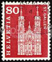 Postage stamp Switzerland 1960 Cathedral, St. Gallen, Switzerlan