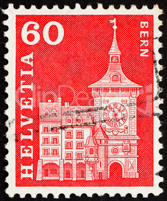 Postage stamp Switzerland 1960 Clock Tower, Bern, Switzerland