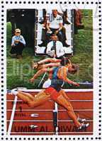 Postage stamp Umm al-Quwain 1972 Sprint, Olympic Games of the pa