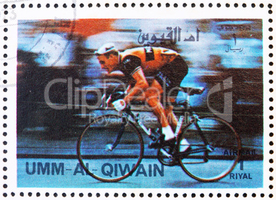 Postage stamp Umm al-Quwain 1972 Cycling, Olympic Games of the p