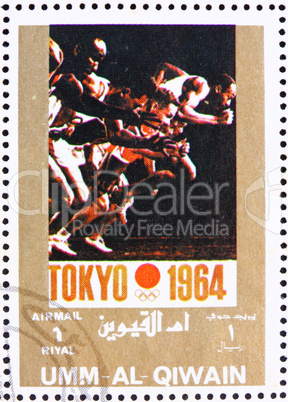 Postage stamp Umm al-Quwain 1972 Tokyo 1964, Olympic Games of th