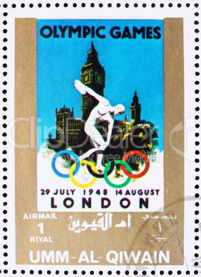 Postage stamp Umm al-Quwain 1972 London 1948, Olympic Games of t