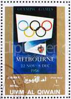 Postage stamp Umm al-Quwain 1972 Melbourne 1956, Olympic Games o