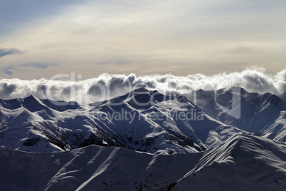 Mountains in sunset