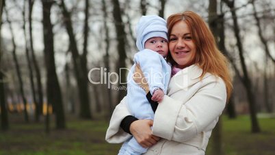 Mother and Baby in Park
