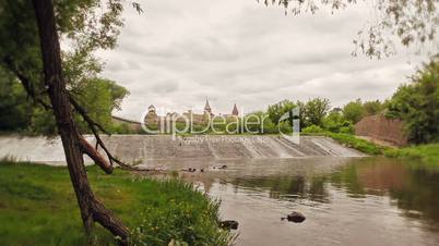 Small Waterfall and Medieval Castle