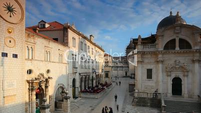 Dubrovnik panorama old city with tourists