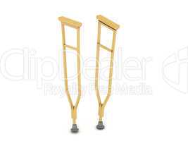pair of crutches orthopedic equipment isolated on white background