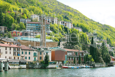 The view of Lugano and Lugano lake.