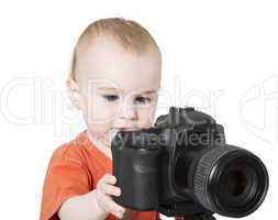 young child with digital camera