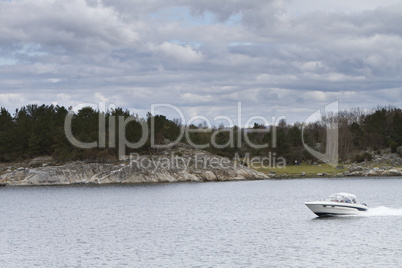 landscape in norway - coastline in fjord