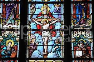 France, stained glass window of Batz sur Mer church