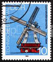 Postage stamp GDR 1981 Windmill, Dabel, Germany