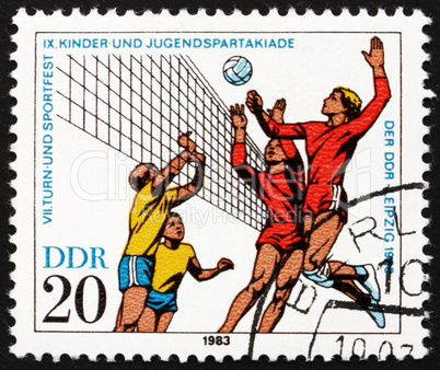Postage stamp GDR 1983 Volleyball