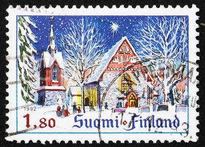 Postage stamp Finland 1992 Church of St. Lawrence, Vantaa, Finla