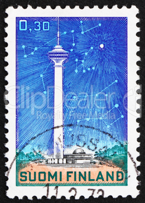 Postage stamp Finland 1972 Telecommunications Tower and Stars