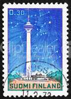 Postage stamp Finland 1972 Telecommunications Tower and Stars