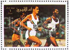 Postage stamp Umm al-Quwain 1972 Sprint, Summer Olympics, Munich