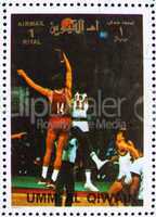 Postage stamp Umm al-Quwain 1972 Basketball, Summer Olympics, Mu