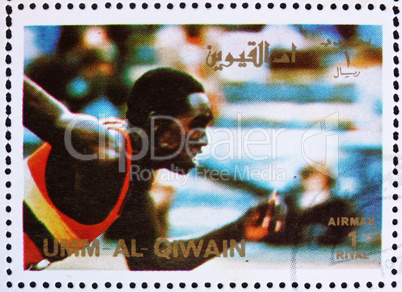 Postage stamp Umm al-Quwain 1972 Sprint, Summer Olympics, Munich