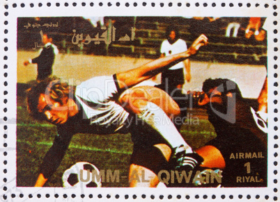 Postage stamp Umm al-Quwain 1972 Football, Summer Olympics, Muni