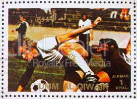 Postage stamp Umm al-Quwain 1972 Football, Summer Olympics, Muni