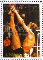 Postage stamp Umm al-Quwain 1972 Diving, Summer Olympics, Munich