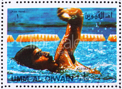 Postage stamp Umm al-Quwain 1972 Mark Spitz, Winner of the Olymp