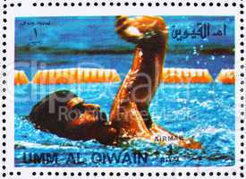 Postage stamp Umm al-Quwain 1972 Mark Spitz, Winner of the Olymp