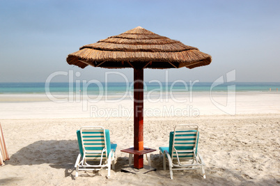 Beach of the luxury hotel, Ajman, UAE Beach of the luxury hotel, Ajman, UAE