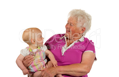 Trusting young baby with Grandma