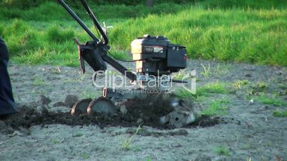 Motor Cultivator At The Ploughed Kitchen Garden