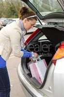 woman and car