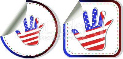 american hand sign stickers set