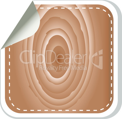 Wooden sale tag sticker isolated on white
