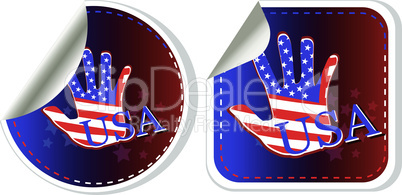 Set of US presidential election stickers in 2012