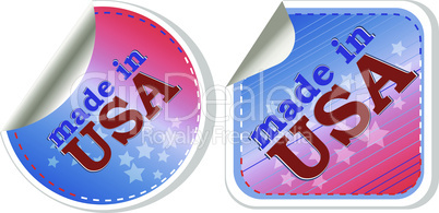 stickers label set - made in usa. vector illustration