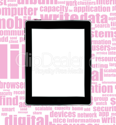 Black generic tablet pc on social vector background