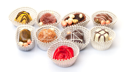 Assorted Chocolates Candy in Paper Basket