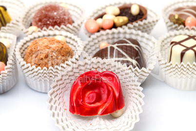 Assorted Chocolates Candy in Paper Basket