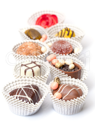 Assorted Chocolates Candy in Paper Basket