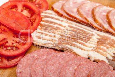 Assorted Slice Sausage, Bacon and Tomato