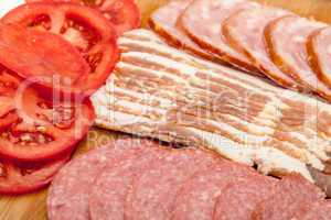 Assorted Slice Sausage, Bacon and Tomato