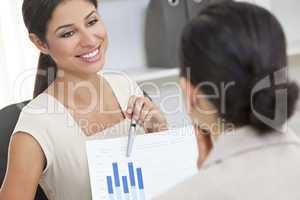 Hispanic Latina Woman or Businesswoman in Office Meeting