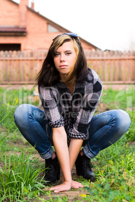 Portrait beautiful girl outdoor